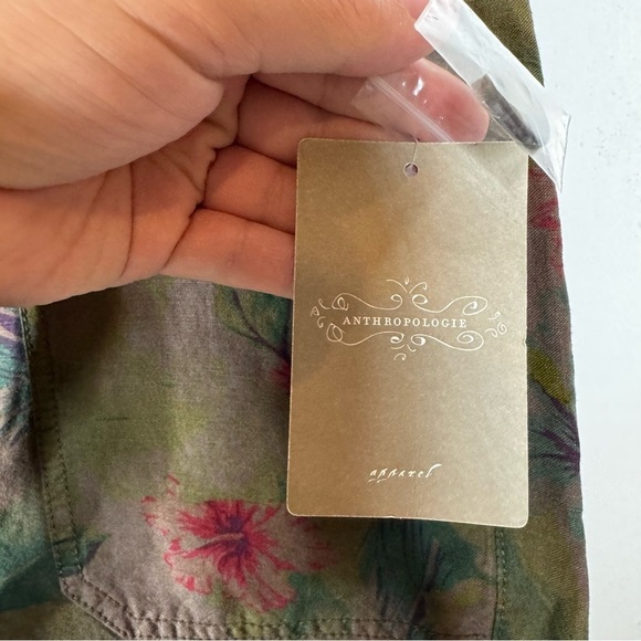 Sanctuary for Anthropologie NWT Green Tropical Floral Linen Blend Shorts Size 28 - Picture 3 of 6